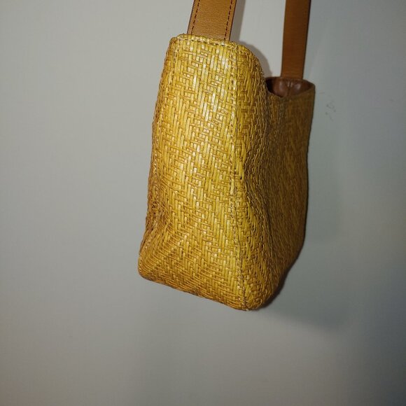 Fossil Basket Wave Woven Leather Handle Purse - Picture 6 of 12